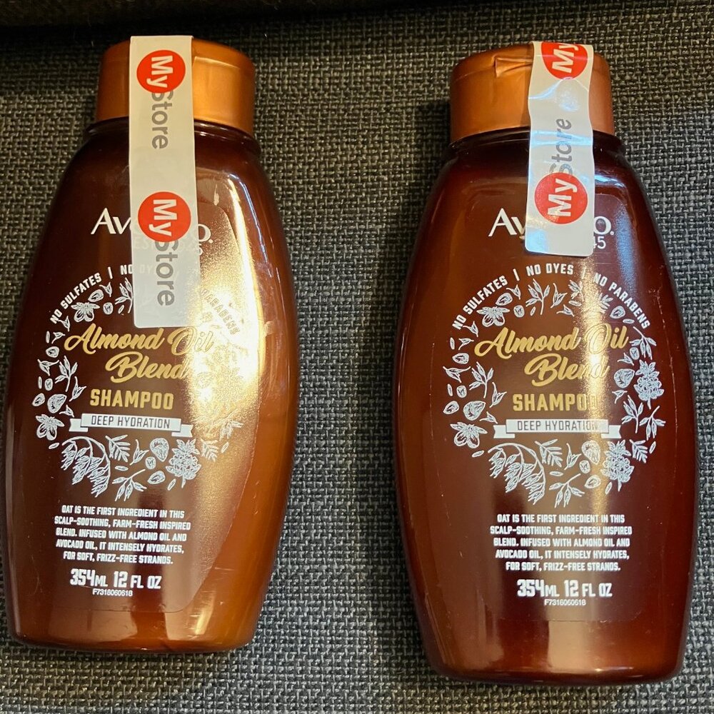 2x Aveeno Deep Hydration+ Almond Oil Shampoo, 12 fl oz, 354ml